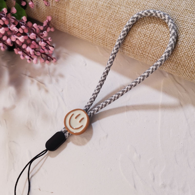 น่ารักรอยยิ้มใบหน้าสายคล้องมือไนลอนสายคล้องโทรศัพท์อ่อนโทรศัพท์มือถือสากลน่ารักเสน่ห์เชือกเส้นเล็กสำหรับ Phone - รูปที่ 3