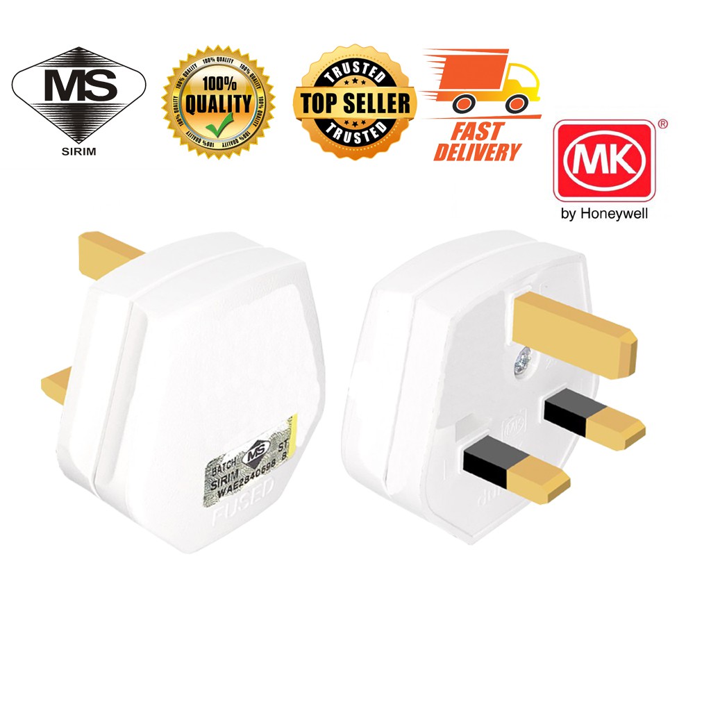 ปลั๊ก 3Pin Top MK 650 13A (ได้รับการอนุมัติ)(สีขาว) 250V