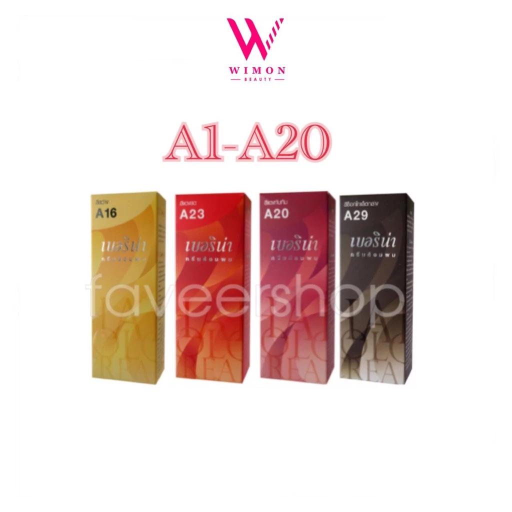 (A1-A20)Berina Hair Color Cream สีย้อมผมเบอริน่า สีเบอริน่า