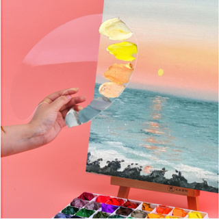 Acrylic Palette จานสี Watercolor สีน้ำ Painting Oil สีน้ำมันPainting Palette ถาดพลาสติกสี่เหลี่ยม สมใจเครื่องเขียน