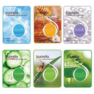 PUORELLA NATURAL MASK SHEET มาส์กหน้าจากเกาหลี เพื่อผิวหน้าที่ชุ่มช่ำพร้อมสวย