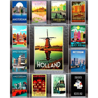 แม่เหล็กติดตู้เย็น กรอบ อะครีลิค เนเธอร์แลนด์ 2×3 นิ้ว ของฝาก ของที่ระลึก Souvenir Acrylic Fridge Magnet Holland A2 2x3"