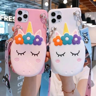 เคสโทรศัพท์มือถือ ซิลิโคนนิ่ม TPU ลายการ์ตูนยูนิคอร์นน่ารัก พร้อมกระเป๋าสตางค์ สําหรับ Samsung Galaxy A21S A02S A12 A32 A42 A52 A72 A11 A21 A31 A41 A51 A71 5G A10E A20E M11 A01 M01 A2 Core