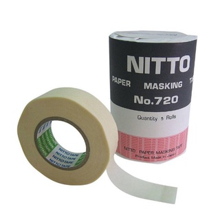 NITTO เทปกาว ขูดเลขรถ N0.720 เลือก (1ม้วน) และ (1แถวมี5ม้วน) เทปลอกลาย กระดาษกาวพ่นสี