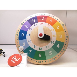 IKEA wooden clock toy ของเล่นนาฬิกาไม้ เสริมทักษะ, หลากสี 25 ซม. พร้อมส่ง