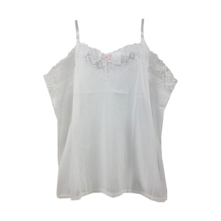 เสื้อซับใน สายเดี่ยว ผ้ามัน ผ้าลื่น Camisole เสื้อใส่นอน ระบายอากาศดี นุ่มสบายตัว สีขาว