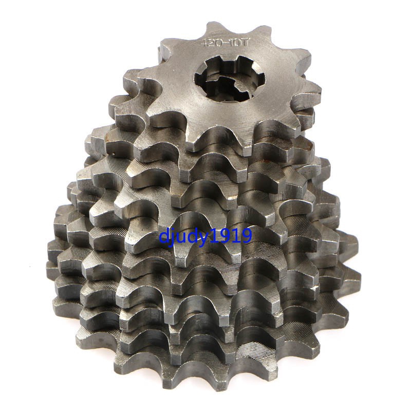 Front Engine Sprocket #420 10-19T Teeth 17mm For 420 Chain สเตอร์หน้า420 10-19ฟัน แกน17มิล พร้อมปริ้นล็อค