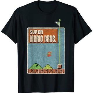 เสื้อยืดผ้าฝ้ายพิมพ์ลายแฟชั่น เสื้อยืด พิมพ์ลายกราฟฟิค Super Mario Bros Game Screen Shot สําหรับผู้ชาย