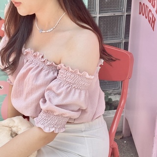 [พร้อมส่ง]เสื้อปาดไหลรุ่นBubble สีRosetea