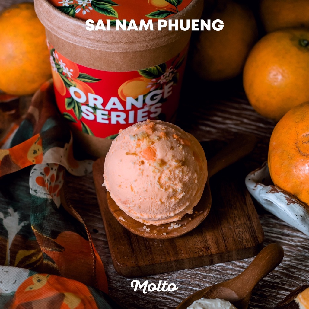 Sai Nam Phueng (ไอศกรีม รสส้มสายน้ำผึ้ง 1 ถ้วย 16 oz.) - Molto premium Gelato