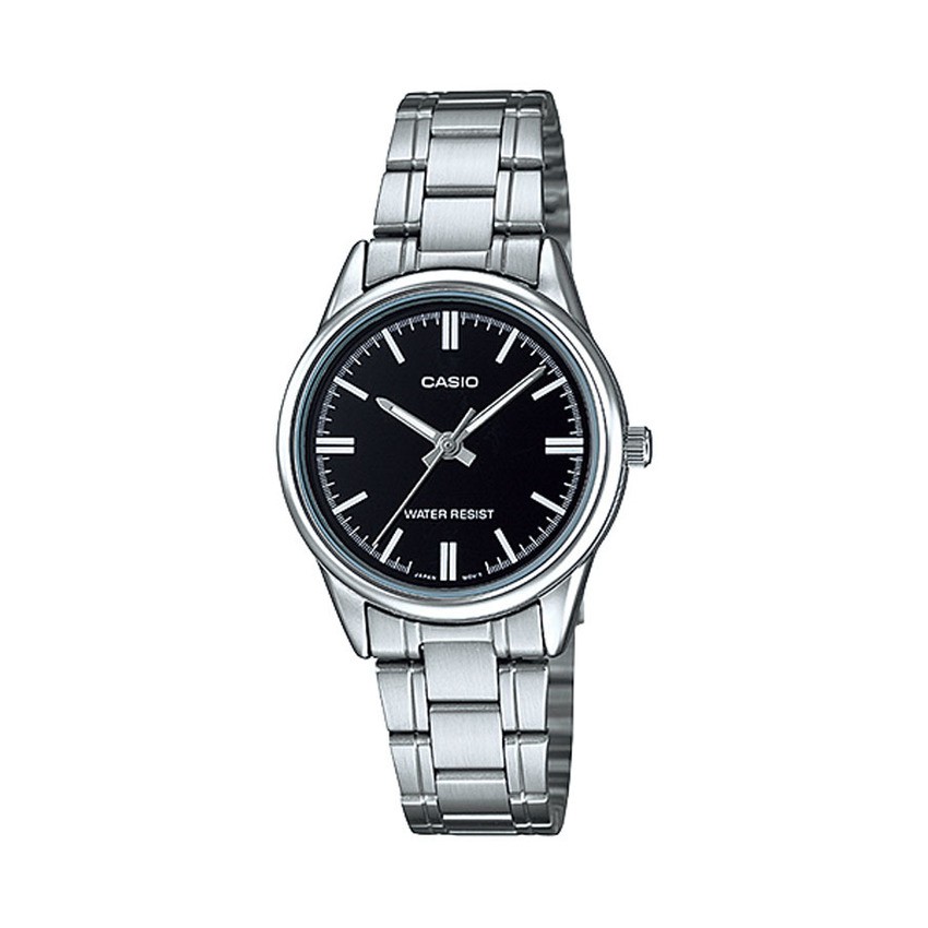 Casio นาฬิกาข้อมือ สายสแตนเลส รุ่น LTP-V005D-1AUDF-Silver/Black