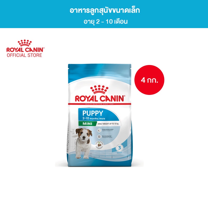 Royal Canin Mini Puppy 4kg อาหารเม็ดลูกสุนัข พันธุ์เล็ก อายุ 2-10 เดือน