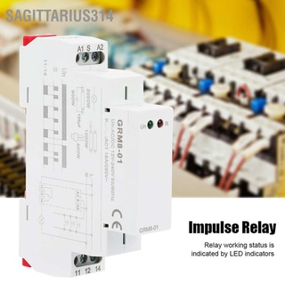 Sagittarius314 Grm8-01 หน่วยความจําอิเล็กทรอนิกส์ รีเลย์แรงกระตุ้นสลัก Ac / Dc12-240V