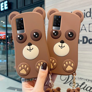 เคสโทรศัพท์มือถือ ซิลิโคนนุ่ม TPU การ์ตูน 3D คดี Cartoon Cute Bear Hauwei P30 P40 Mate30 Mate40 Pro Nova 3 3i 4 5T 7i 7 7Pro 7SE 8 8Pro 8SE Y9S Y9 Prime 2019 Y8P 2020 Soft TPU Case Wear a lanyard pendant Silicone Cover