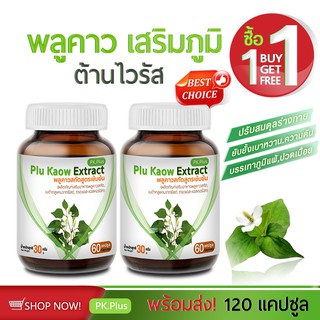 🔥ส่งฟรี! ส่งไว🔥 PK Plus Plu Kaow  (1 แถม 1  120 แคปซูล) พลูคาวสกัด พลูคาวสกัดสูตรเข้มข้น พลูคาว เสริมภูมิ ต้านไวรัส