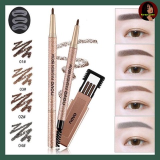 NOVO Fashion Brow Nature ดินสอเขียนคิ้วโนโวกันน้ำ แถมไส้ดินสอกับบล็อคคิ้ว #5146