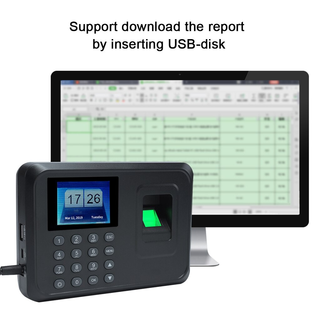 เครื่องสแกนลายนิ้วมือ พร้อมส่ง รุ่นยอดนิยม Fingerprint Time Attendance ลงเวลา ของแท้รับประกัน1ปี