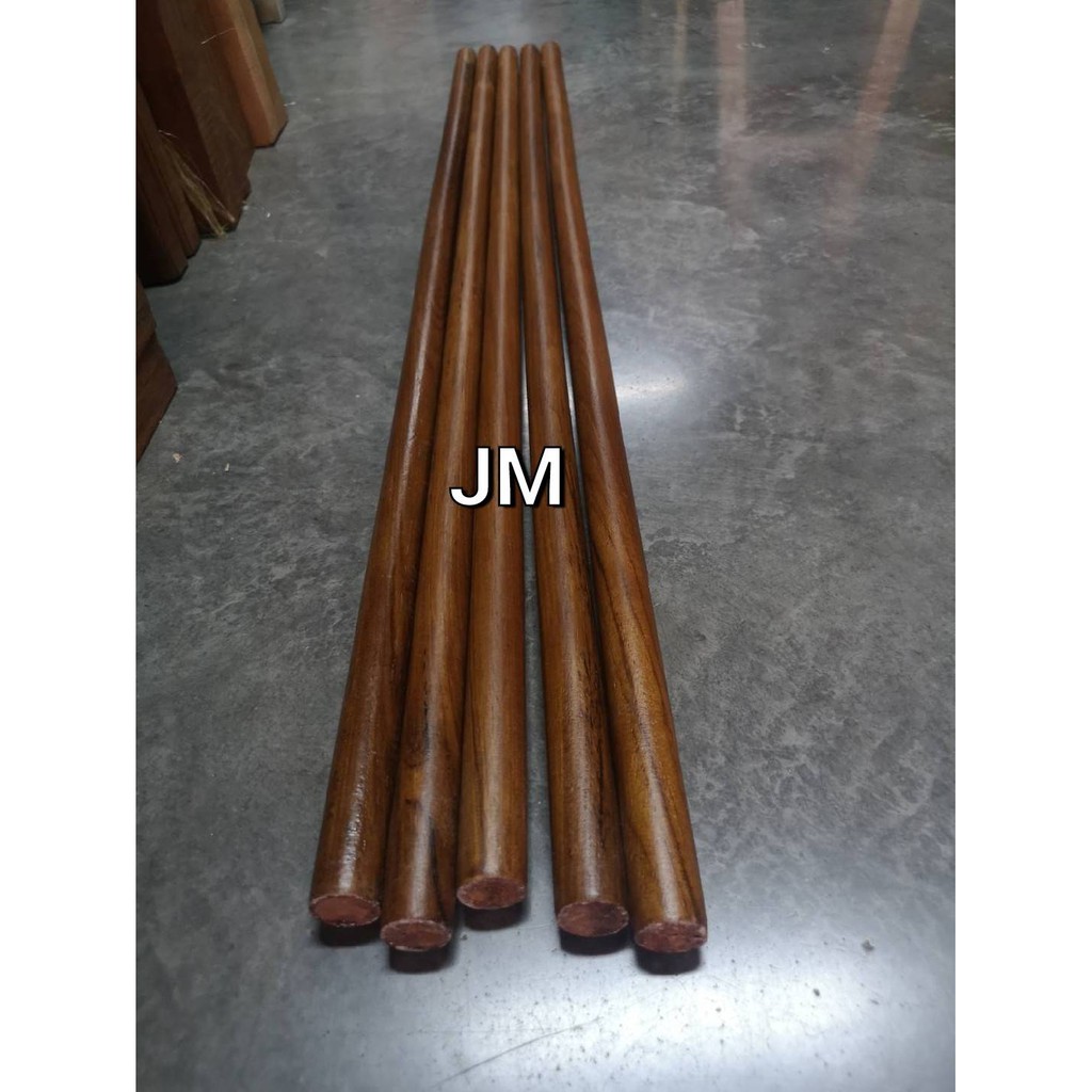 อุปกรณ์ ตกแต่งบ้าน ไม้ราวผ้าม่าน กลมแท่ง  รางม่าน ไม้สักยาว ราวตากผ้า งานDIY กลม 1 นิ้วยาว 60 ซม. - ขายึดม่าน ราคาถูก