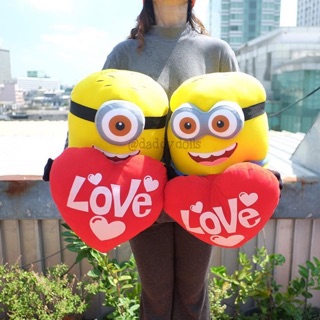 ตุ๊กตา Dave เดฟ &amp; Carl คาร์ล ถือหัวใจ 18นิ้ว Minions มินเนี่ยน Minion มินเนียน Valentine วาเลนไทน์ ของขวัญวาเลนไทน์