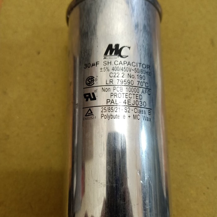 ตัวเก็บประจุ 30 MF-HD 400-450VAC +10% /-5% 50 / 60Hz ตัวเก็บประจุ Capacitor