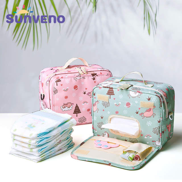 Sunveno กระเป๋าใส่ผ้าอ้อมเด็กทารกกันน้ําขนาด 23X18 ซม