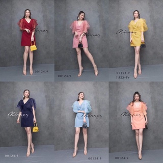 MM11872 Dress เดรสสีพื้นผ้าซาร่า แขนผาแก้วระบาย 2 ชั้น มีซิหลัง ดีเทลสวย ใส่ได้หลายโอกาส ใส่สบายสุดๆ Dress Basic color z