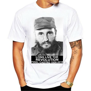 [S-5XL]เสื้อท็อปแขนสั้น Camisetas Fidel Castro Tribute Long Live The Revolution 1926-Dead Cuba Che Comrade สําหรับผู้ชาย