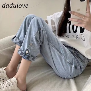 DaDulove💕 New Korean Version Ins Womens High Waist Jeans Niche Loose Casual Ninth Pants Fashion Womens Clothing