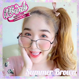 ⚡Winklens⚡Summer Brown💥คอนแทคเลนส์สีน้ำตาลสายตาปกติ💥แถมฟรีตลับทุกคู่