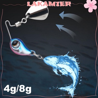 LAKAMIER 4g/8g VIB Lure Spinner Tackle Wobblers Crankbaits Metal Fishing Bait Bass Spoon Vibration Rotate Sequin Sinking Treble Hook