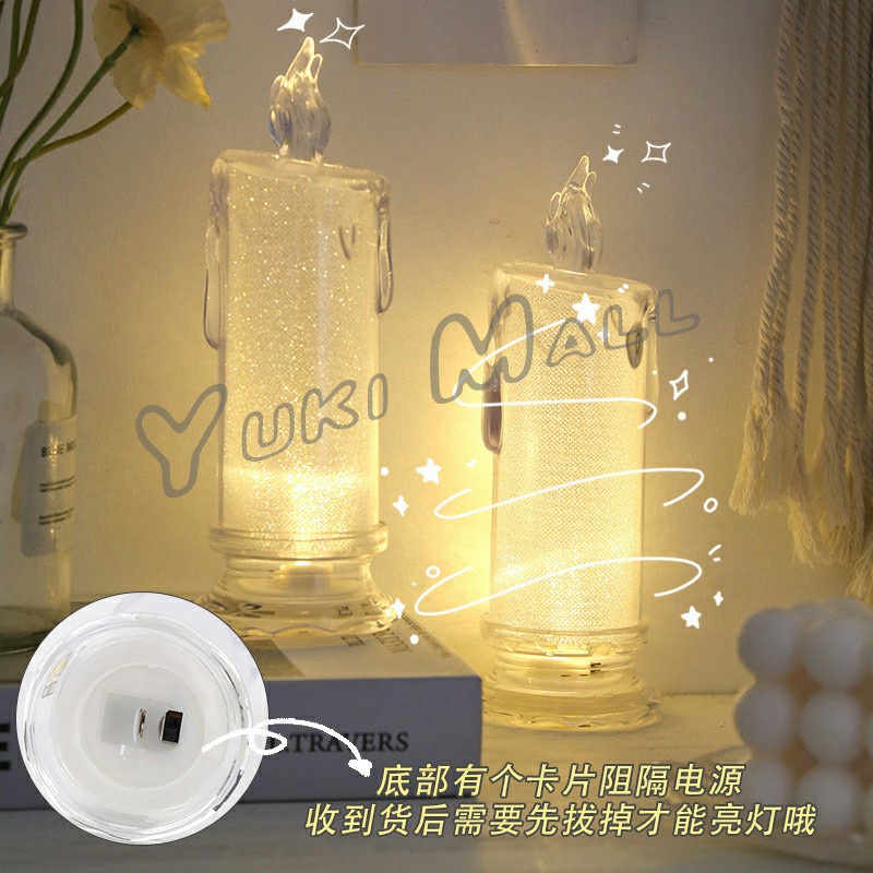 Yuki โคมไฟเทียน LED รูปเทียน ไฟกลางคืน โคมไฟตั้งโต๊ะ LED light