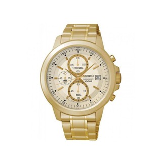 ﻿Seiko Sport Chronograph นาฬิกาข้อมือผู้ชาย สายสเตนเลส รุ่น SKS450P1 - Gold/White