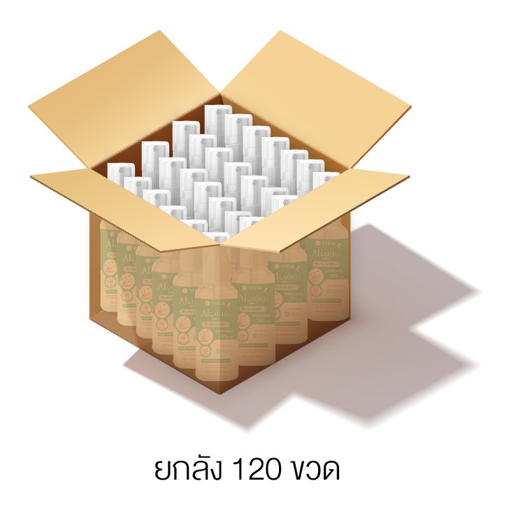 [ลดกระหน่ำ] VIDA 120 ขวด สเปรย์แอลกอฮอล์ 75% 60 มล.