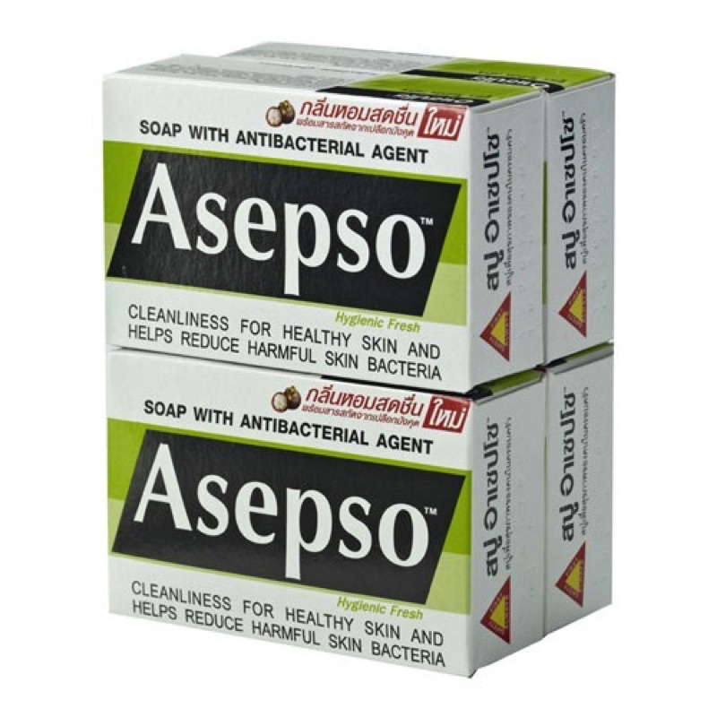 Asepso สบู่อาเซปโซ 80 กรัม [แพ็ค 4 ก้อน] สูตรไฮจินิค เฟรช ส่งจากกรุงเทพ