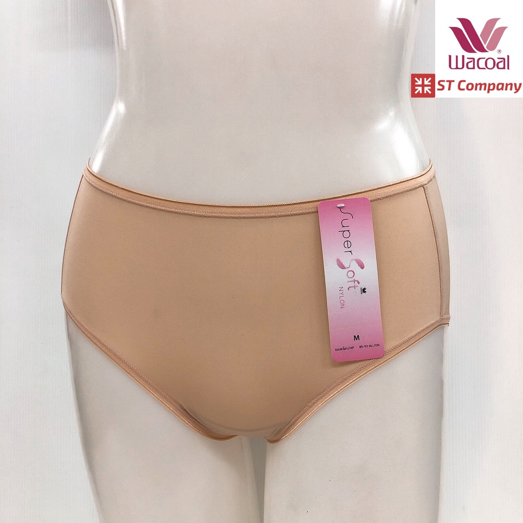 Wacoal Super Soft Short ทรงเต็มตัว เอวสูง สีเบจ Beige (1 ตัว) รุ่น WU4992 ขอบเรียบ กางเกงในหญิง วาโก้ เต็มตัว กางเกงใน