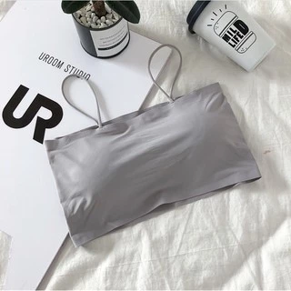 SALE🔥🔥 เสื้อเกาะอกผ้าไหมน้ำแข็ง บราเกาะอกสายเดี่ยว เสริมฟองน้ำในตัว ผ้าเย็น ลื่น ยืดหยุ่นได้ดี