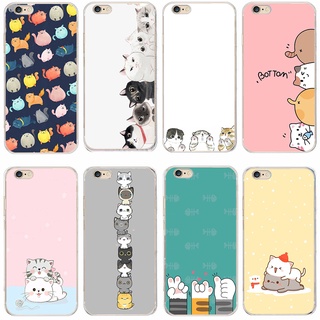 เคสโทรศัพท์ซิลิโคนใส แบบนิ่ม ลายการ์ตูนแมวน่ารัก กันกระแทก สําหรับ iphone 4 4s 5 5s se 6 6s plus