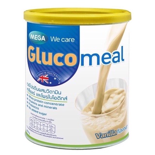 Mega We Care Glucomeal Vanilla เมก้า วีแคร์ กลูโคมีล เวย์โปรตีน กลิ่นวานิลลา สำหรับผู้ป่วยเบาหวาน ขนาด 400 กรัม 18653