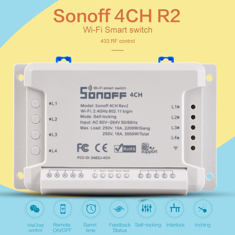 Sonoff 4ch Pro R 2 4 Gang Inching Self Locking Wifi Rf สว ทช อ จฉร ยะแบบล อคต วเอง Shopee Thailand