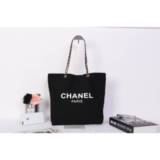 CHANEL VIP CANVAS TOTE BEAUTY GIFT TOTE CANVAS GOLD HARDWARE CHAIN STRAPS โซ่ทอง