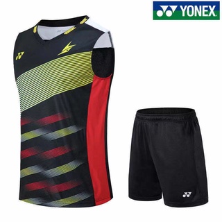 Yonex Lindan ชุดเครื่องแบบแบดมินตัน แขนสั้น ระบายอากาศ แบบแห้งเร็ว สําหรับผู้ชาย และผู้หญิง