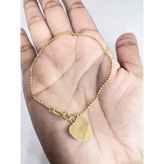 สร้อยมือลายไข่ปลา ทองคำแท้ 9k สลักชื่อ(ตามความต้องการ 🔯 มีใบรับ ประกัน สินค้าจากทางร้าน