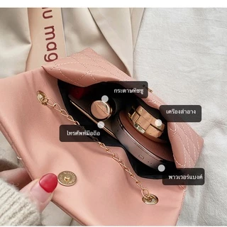 กระเป๋าสะพายข้าง สไตล์เกาหลี ทรงเหลี่ยม หนังPUอ่อน-XJM-326