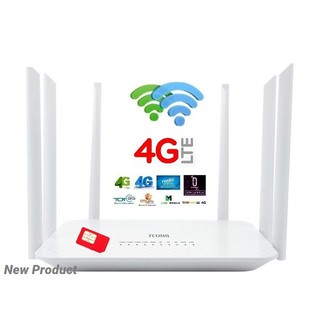 4G Router 1200Mbps Dual band 2.4G+5G เราเตอร์ ใสซิม 6 เสา High Gain Antenna Signal Booter