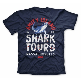 เสื้อยืดครอปเสื้อยืด พิมพ์ลายกราฟฟิค Amity Island Shark Tours ทรงหลวม สไตล์วินเทจ ของขวัญวันเกิดS-5XL