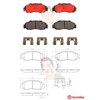 P28 026C ผ้าเบรก F (แท้ BREMBO รุ่น Ceramic) HONDA NSX 3.0 24V, Integra DC2 1.8 ปี1993-&gt; /เลเจนด์ Legend 3.0 3.2 ปี19...