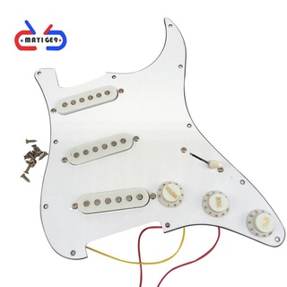 Single Coil Pickup SSS Electric Guitar Loaded Prewired Pickguard Scratch Plate Strat 11 Holes 3Ply for ST SQ Guitar