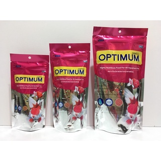 (จัดส่งเร็ว)อาหารปลาทองและปลาหางนกยูง optimum ขนาด 50 กรัม,100 กรัม,200 กรัม (เม็ดจิ๋ว)