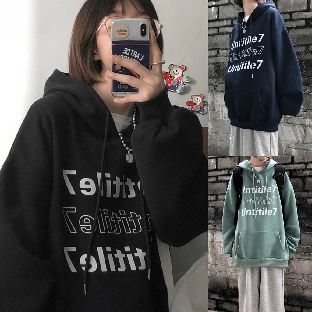 Shinee11 เสื้อกันหนาว มีฮู้ด ผ้ากํามะหยี่ ลายตัวอักษร พร้อมกระเป๋า สไตล์เกาหลี 7
