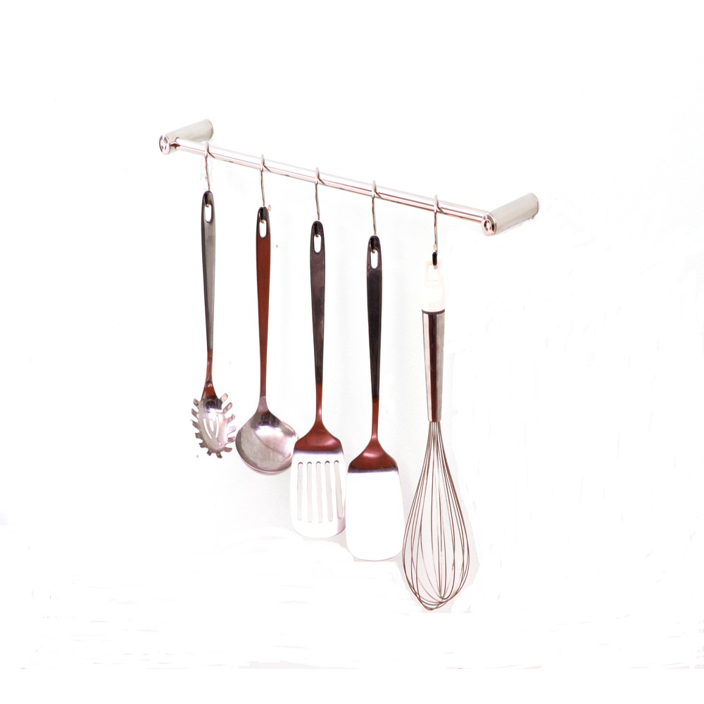 Kowa homeware ราวแขวนอเนกประสงค์ติดผนัง ขนาด 100 ซม.แถมตะขอตัว S 5 ชิ้น Stainless Steel SUS 304 100%